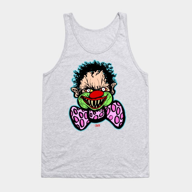 Creepy Evil Clown Tank Top by peteoliveriart